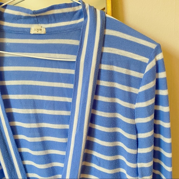J. Crew Blue & White open-face striped cardigan - Picture 2 of 2